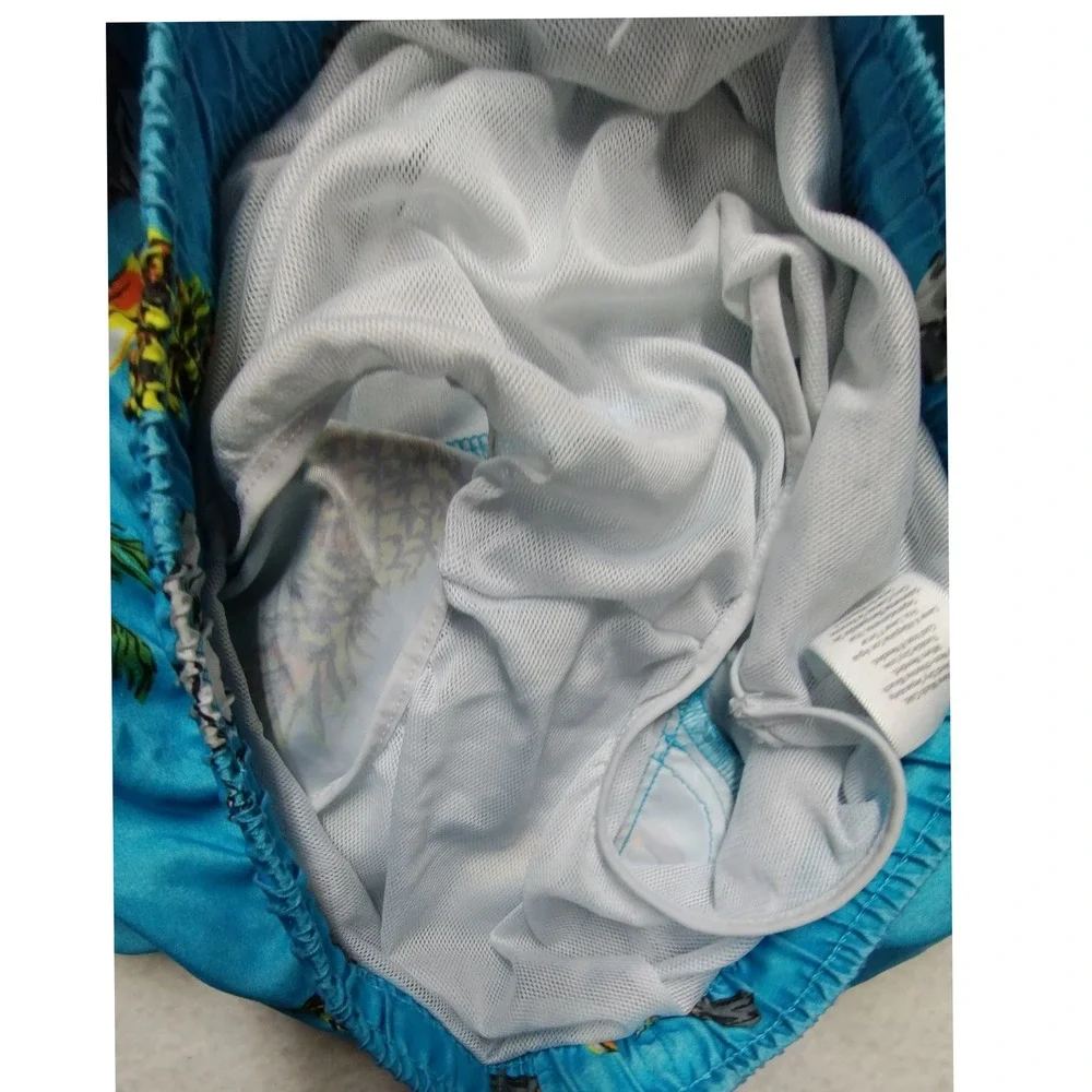 Wonder Nation Swim Trunks Tropical Toucan Shark Skull Print Kids Size‎ L